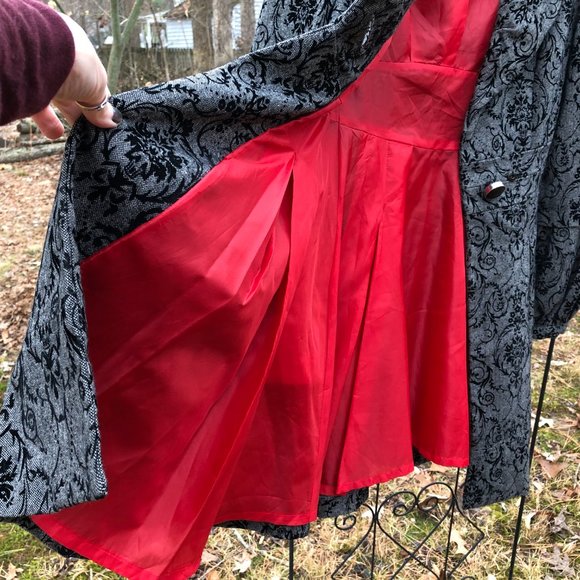 XOXO True Vintage Goth Victorian TopCoat Velvet Damask Y2K - Picture 13 of 14